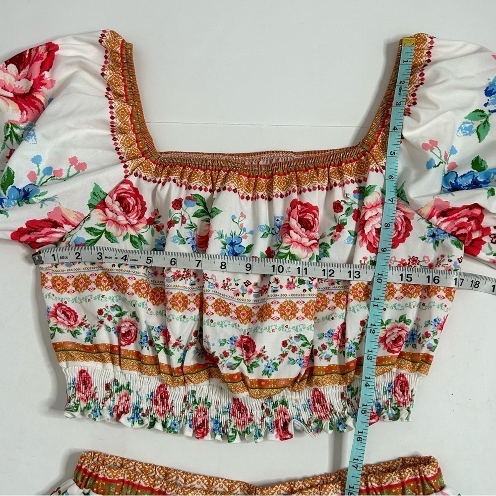 Pink Lily Memorize Floral Print Top and Short Set - Picture 15 of 16